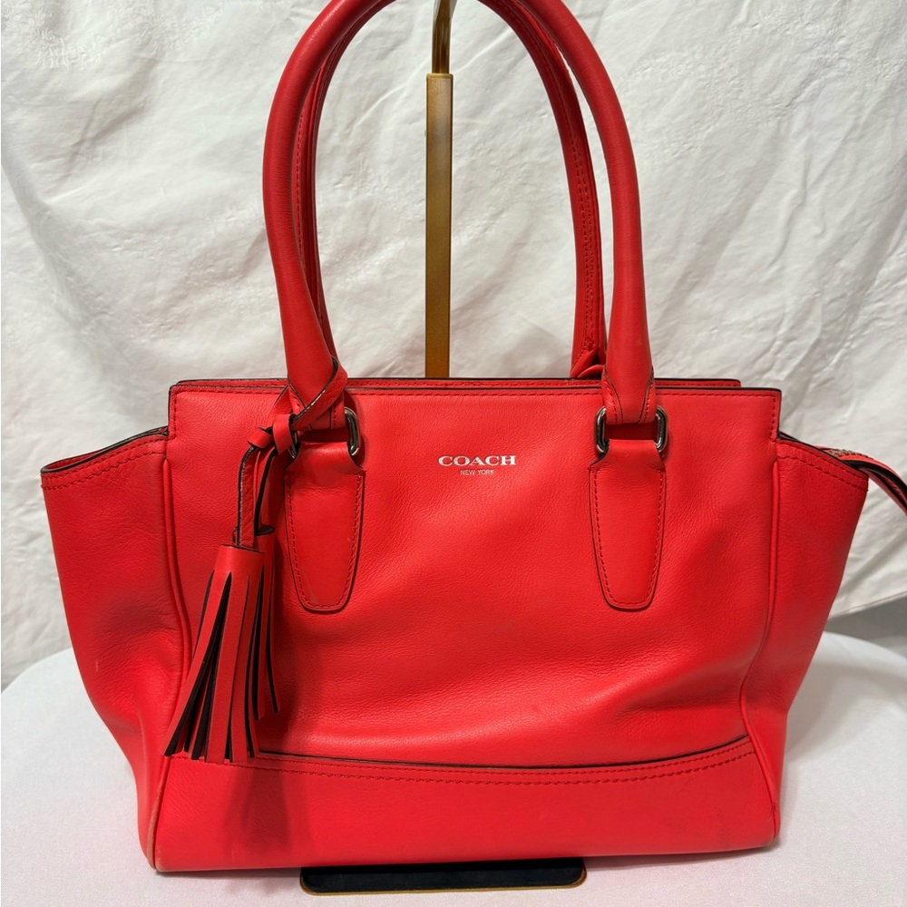Coach Legacy Medium Candace Carryall in vermillion red glove-tanned leather - Picture 2 of 12
